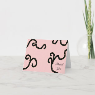 Tarjeta de agradecimiento a la cuenta rosa y negra