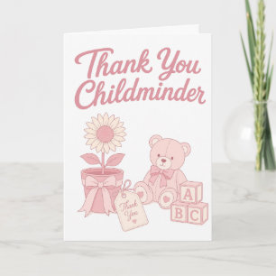 Tarjeta de agradecimiento a la cuidadora de niños