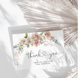 Tarjeta de agradecimiento a la ducha de flores sil