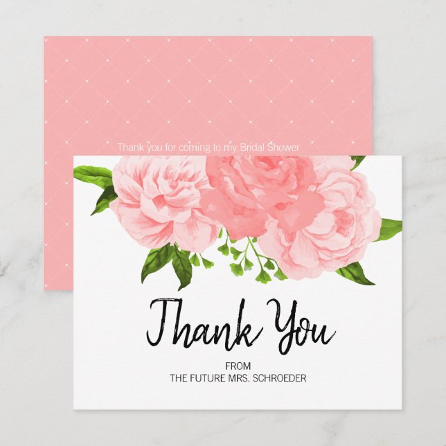 Tarjeta de agradecimiento a la ducha de novia acua (Anverso / Reverso)