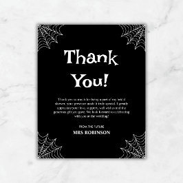 Tarjeta de agradecimiento a la ducha de novia Blac