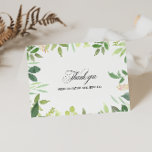 Tarjeta de agradecimiento a la ducha de novia de d<br><div class="desc">Esta tarjeta de agradecimiento de este destino verde es perfecta para una simple ducha nupcial. Hojas dibujadas a mano de color verde, follaje adornan marcos geométricos idílicos, estilo y clase exuberantes para embellecer tus tarjetas de ocasión. Estas tarjetas se pueden usar para un boda, una ducha de novia o cualquier...</div>
