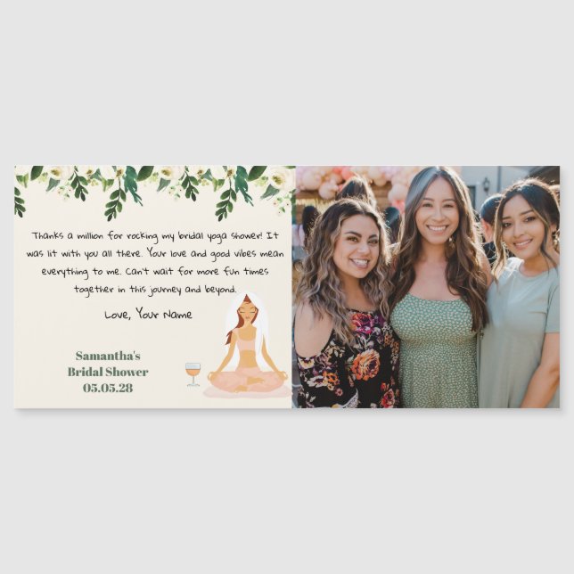 Tarjeta de agradecimiento a la ducha de novia del  (Anverso)