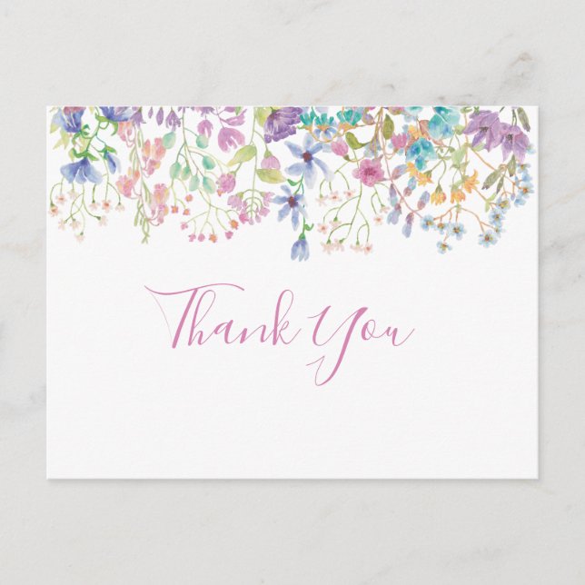 Tarjeta de agradecimiento a la ducha de novia flor (Anverso)