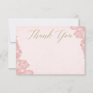 Tarjeta de agradecimiento a la ducha de novia Lace