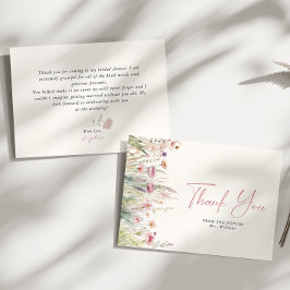 Tarjeta de agradecimiento a la ducha de novia Wild