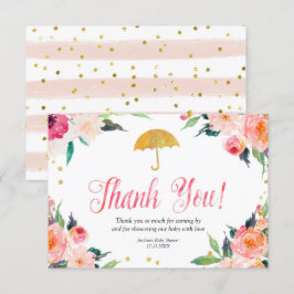 Tarjeta de agradecimiento a la ducha Gold Floral A