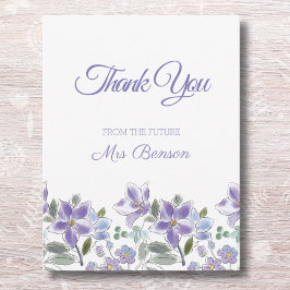 Tarjeta de agradecimiento a la ducha nupcial flora