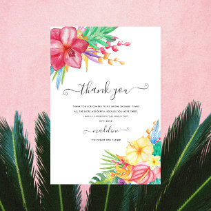 Tarjeta de agradecimiento a la ducha tropical Flor