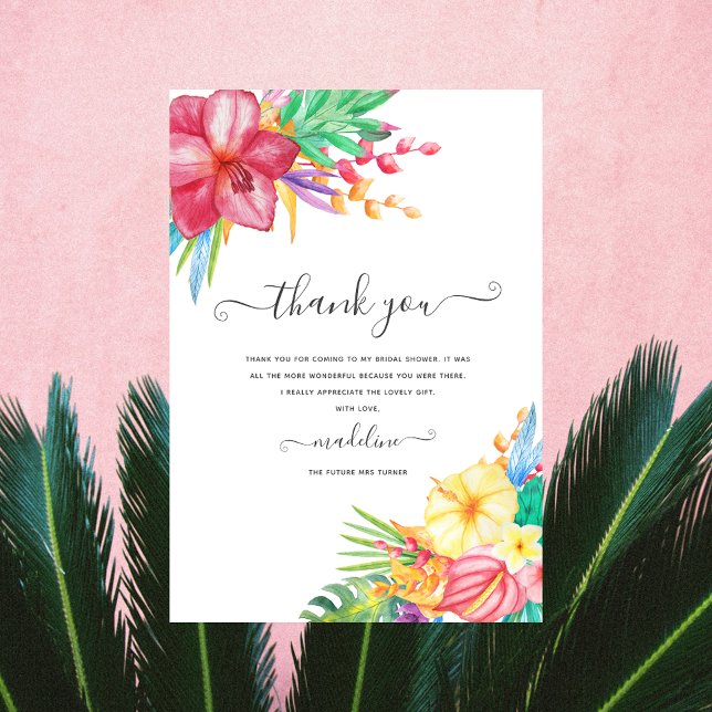 Tarjeta de agradecimiento a la ducha tropical Flor (Subido por el creador)