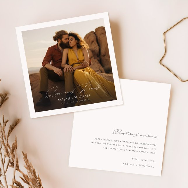 Tarjeta de agradecimiento a la elegante y rústica  (Subido por el creador)
