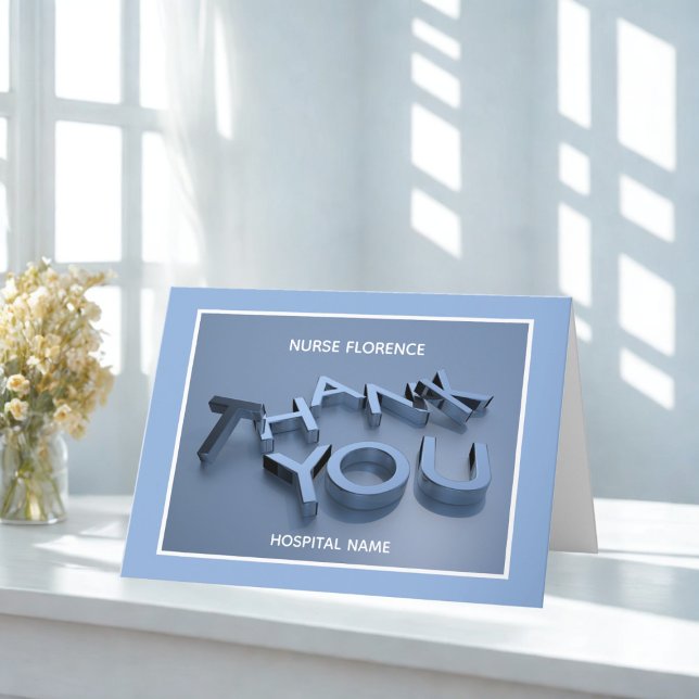 Tarjeta de agradecimiento a la enfermera del hospi (Thank your Nurse or Doctor with this thank you card. Just add your message)