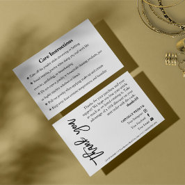 Tarjeta de agradecimiento a la escritura de Moda b