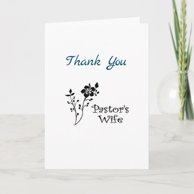 Tarjeta de agradecimiento a la esposa del pastor (Anverso)