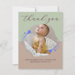 Tarjeta de agradecimiento a la estrella de la foto