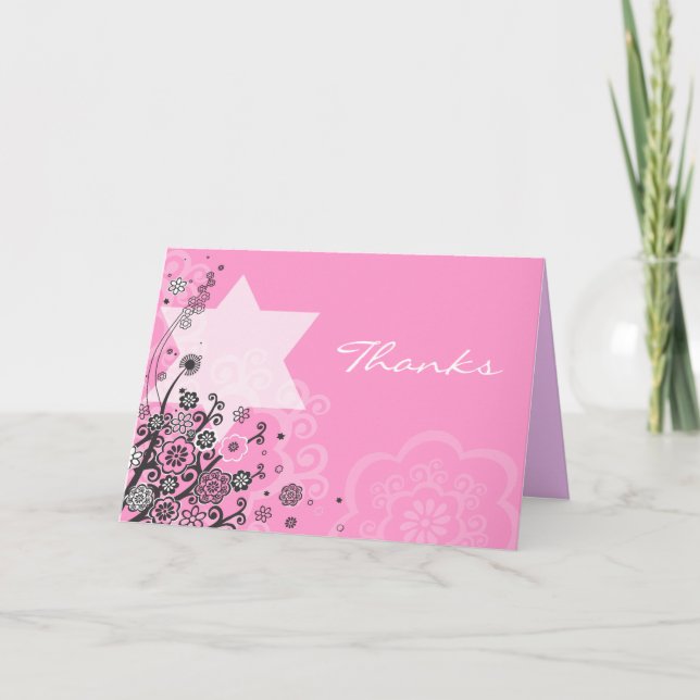Tarjeta de agradecimiento a la estrella floral Jew (Anverso)