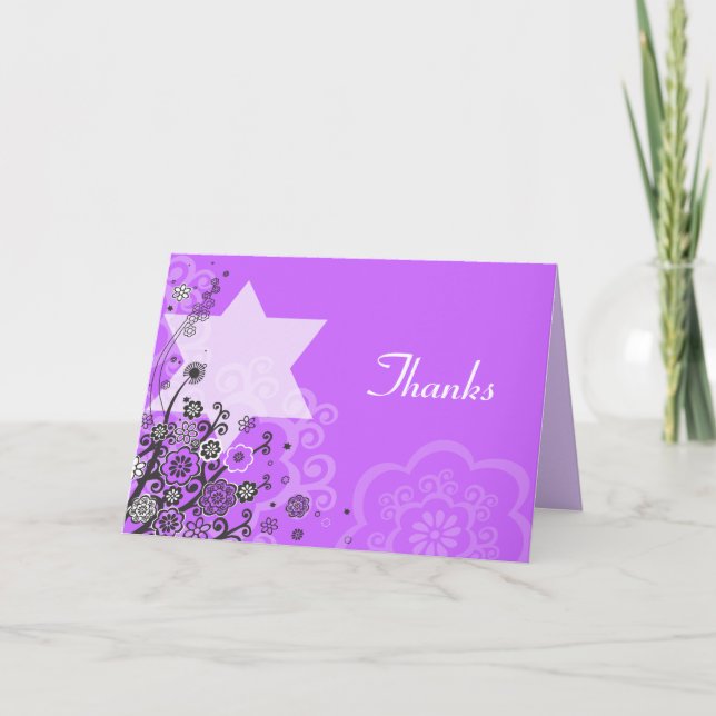 Tarjeta de agradecimiento a la estrella floral Jew (Anverso)