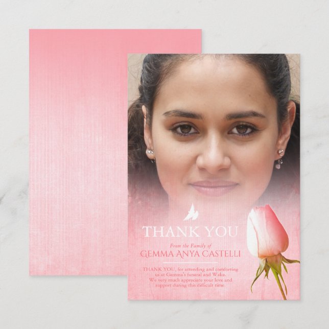 Tarjeta de agradecimiento a la familia de fotos de (Anverso / Reverso)