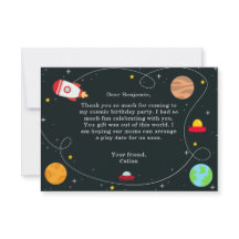 Tarjeta de agradecimiento a la fiesta de cumpleaño