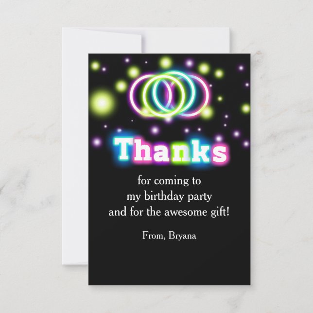Tarjeta de agradecimiento a la fiesta de cumpleaño (Anverso)