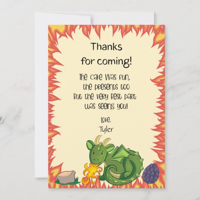 Tarjeta de agradecimiento a la fiesta de cumpleaño (Anverso)
