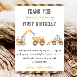 Tarjeta de agradecimiento a la fiesta de cumpleaño