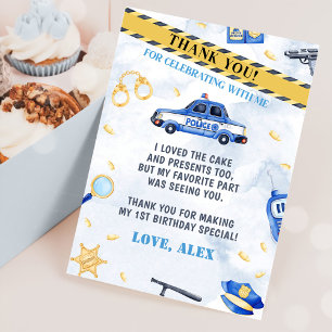 Tarjeta de agradecimiento a la fiesta de cumpleaño