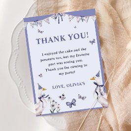 Tarjeta de agradecimiento a la fiesta de cumpleaño