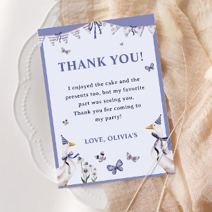 Tarjeta de agradecimiento a la fiesta de cumpleaño