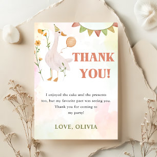 Tarjeta de agradecimiento a la fiesta de cumpleaño