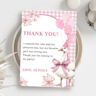 Tarjeta de agradecimiento a la fiesta de cumpleaño