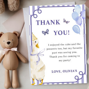 Tarjeta de agradecimiento a la fiesta de cumpleaño