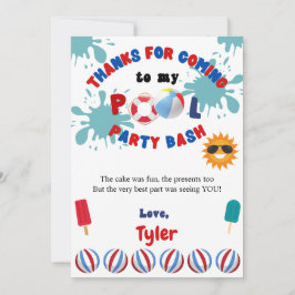 Tarjeta de agradecimiento a la fiesta de cumpleaño