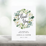 Tarjeta de agradecimiento a la flor blanca<br><div class="desc">Una elegante corona floral blanca,  tarjeta de agradecimiento. Perfecto para bodas,  cumpleaños,  graduaciones y otros eventos.</div>