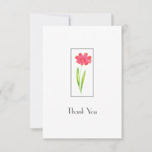 Tarjeta de agradecimiento a la flor color de agua 