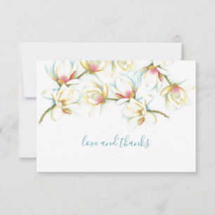 Tarjeta de agradecimiento a la flor de acuarela bl