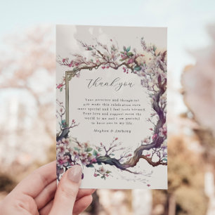 Tarjeta de agradecimiento a la flor de cerezo Saku