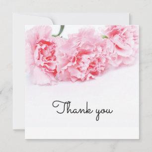 Tarjeta de agradecimiento a la flor de clavel rosa