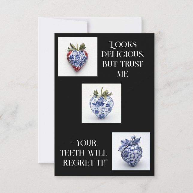 Tarjeta de agradecimiento a la flor de fresa de po (Anverso)