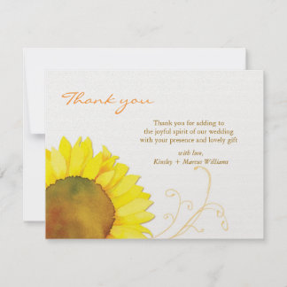 Tarjeta de agradecimiento a la flor de girasol Bod