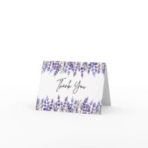 Tarjeta de agradecimiento a la flor de lavanda acu