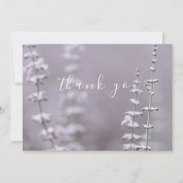 Tarjeta de agradecimiento a la flor de lavanda púr