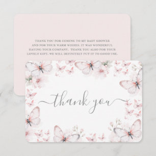 Tarjeta de agradecimiento a la flor de mariposa