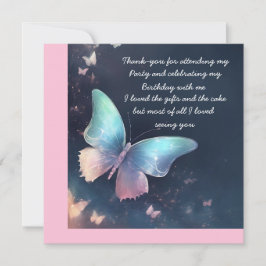 Tarjeta de agradecimiento a la flor de mariposa qu