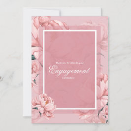 Tarjeta de agradecimiento a la flor rosa de peonía