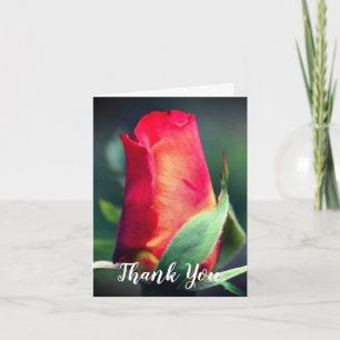 Tarjeta de agradecimiento a la flor Rosebud de col