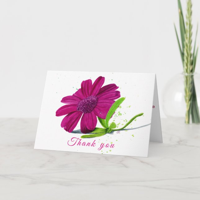 Tarjeta de agradecimiento a la flor tunecina acuar (Anverso)