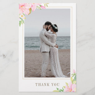 Tarjeta de agradecimiento a la floral con guión el