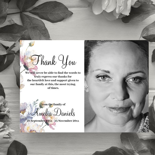 Tarjeta de agradecimiento a la floral de verano en (Subido por el creador)