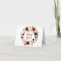 Tarjeta de agradecimiento a la floral dorada Marsa